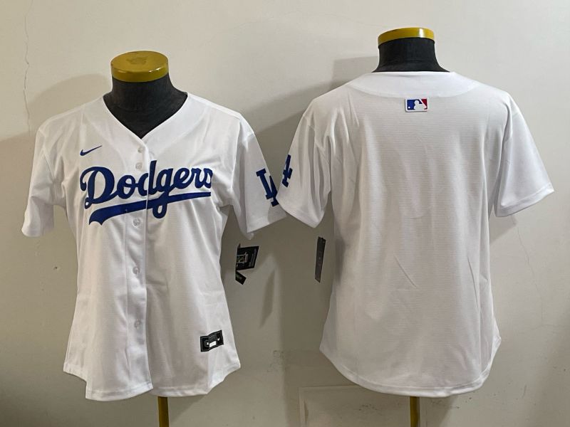 Youth 2025 Los Angeles Dodgers Blank White Game Nike MLB Jersey style 001->youth mlb jersey->Youth Jersey
